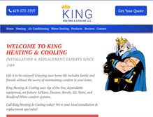 Tablet Screenshot of kingheatingandcooling.com